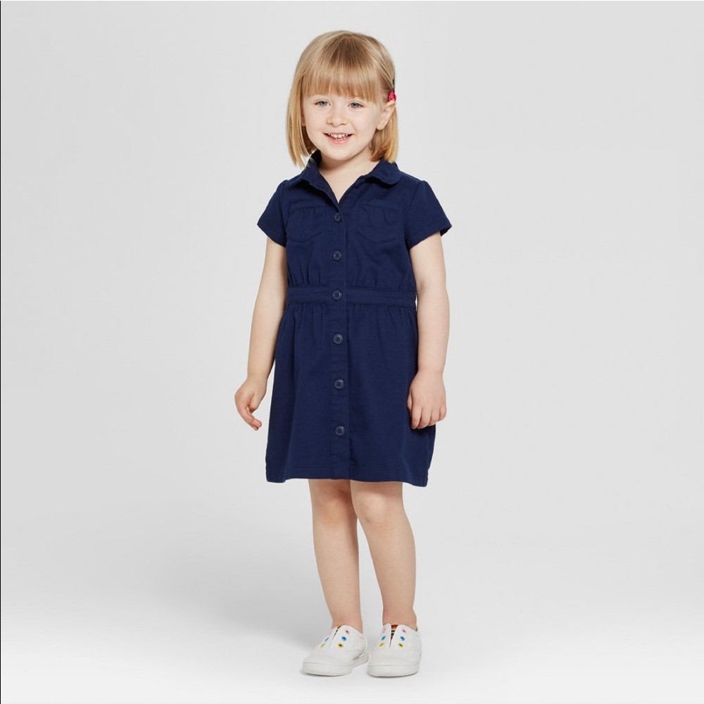 Cat & Jack toddler girl uniform dress - Navy - 4